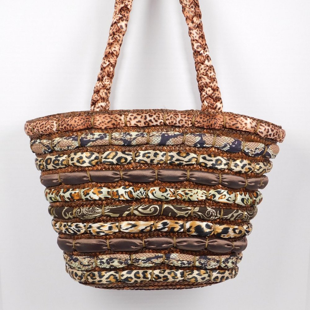 Cappelli Straworld purse straw tote satchel medium handbag purse (12124)